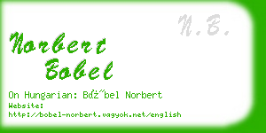 norbert bobel business card